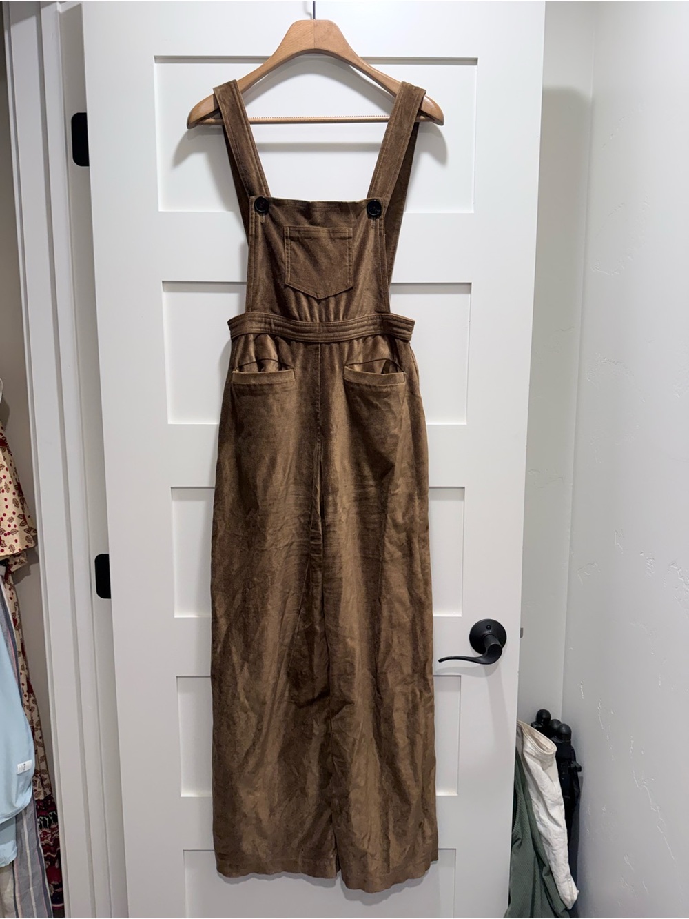 Reformation Brown velvet jumpsuit